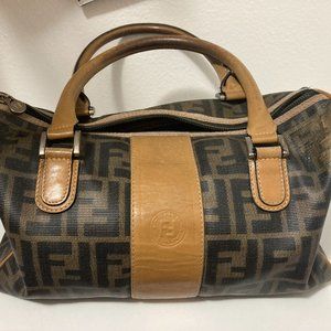 FENDI Vintage Brown Canvas Handbag